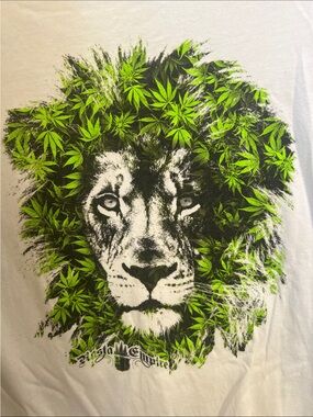Lion Head Art Print in Black and Neon Green 420